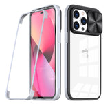 Reiko Full Protection with Phone Protective Film Slide Camera Lens Phone Case for iPhone 14 Pro in Gray