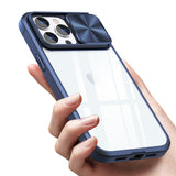 Reiko Full Protection with Phone Protective Film Slide Camera Lens Phone Case for iPhone 14 Pro in Navy | MaxStrata