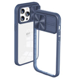Reiko Full Protection with Phone Protective Film Slide Camera Lens Phone Case for iPhone 14 Pro in Navy | MaxStrata
