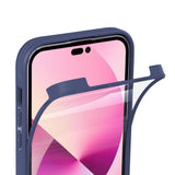 Reiko Full Protection with Phone Protective Film Slide Camera Lens Phone Case for iPhone 14 Pro in Navy | MaxStrata