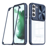 Reiko Full Protection with Phone Protective Film Slide Camera Lens Phone Case for Samsung Galaxy S 22 in Navy
