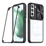 Reiko Full Protection with Phone Protective Film Slide Camera Lens Phone Case for Samsung Galaxy S 22 Plus in Black | MaxStrata