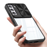 Reiko Full Protection with Phone Protective Film Slide Camera Lens Phone Case for Samsung Galaxy S 22 Plus in Black | MaxStrata