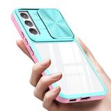Reiko Full Protection with Phone Protective Film Slide Camera Lens Phone Case for Samsung Galaxy S 22 Plus in Blue | MaxStrata