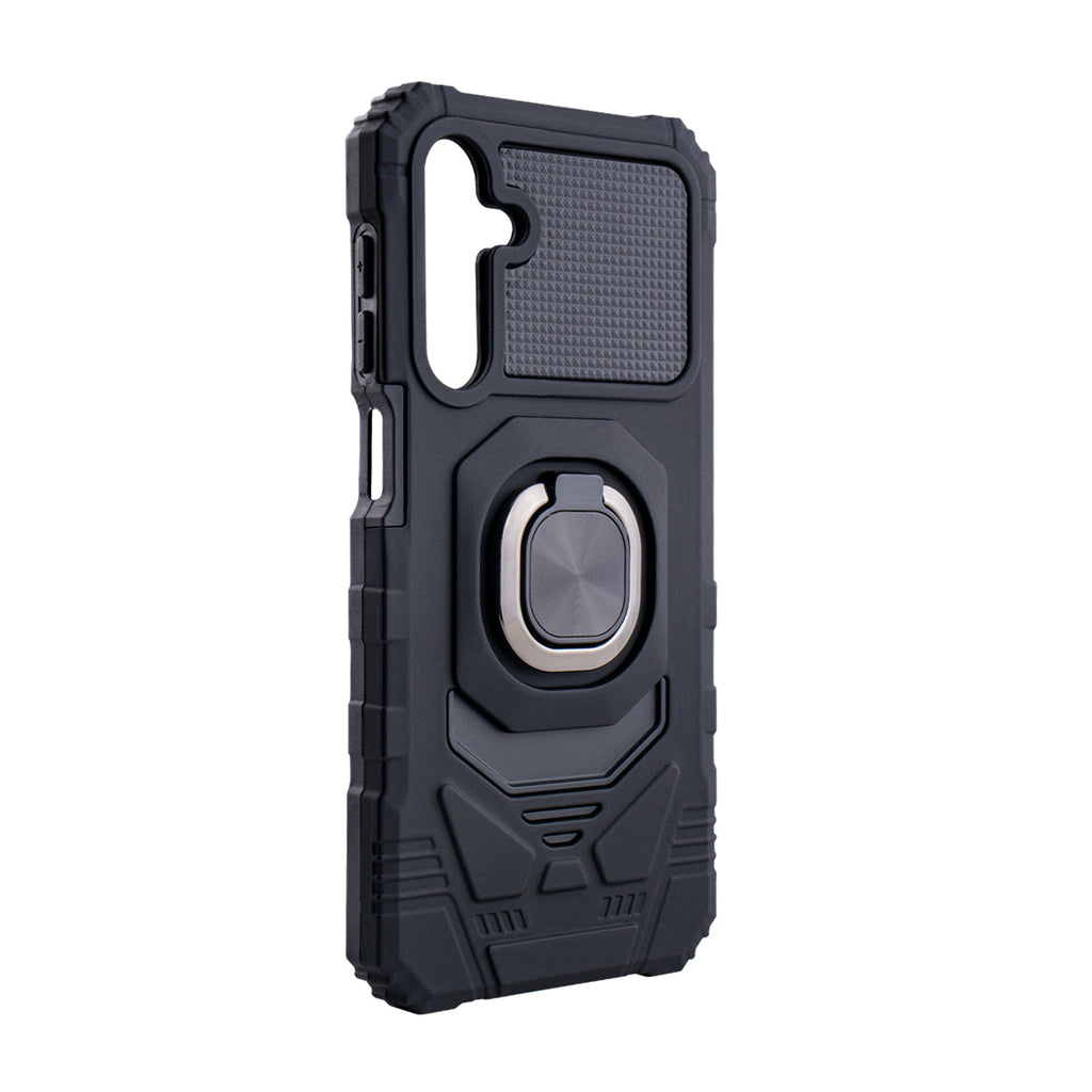 Reiko Kickstand Ring Holder TPU Shockproof Case for Samsung Galaxy A25 in Black