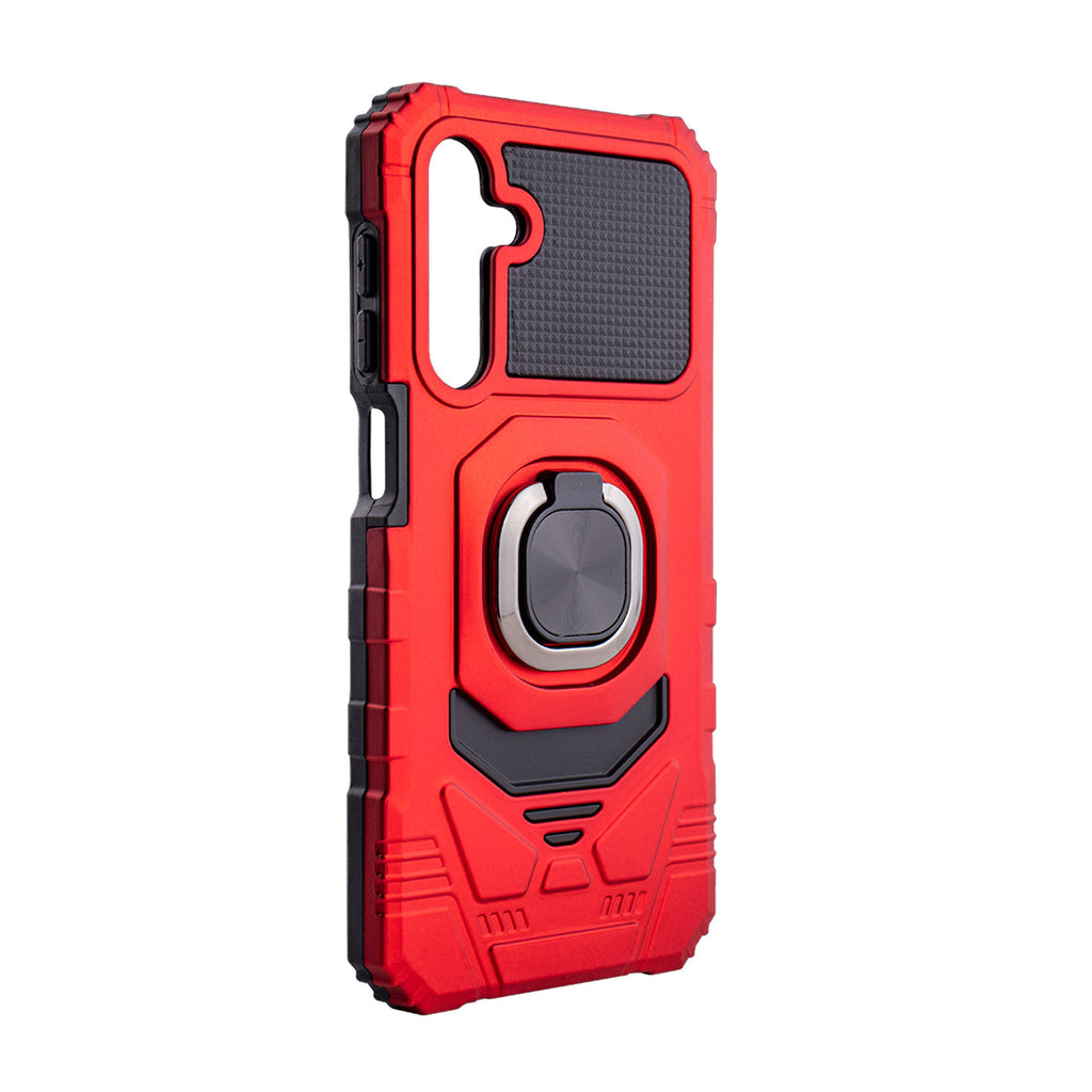 Reiko Kickstand Ring Holder TPU Shockproof Case for Samsung Galaxy A25 in Red