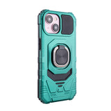 Reiko Kickstand Ring Holder TPU Shockproof Case for iPhone 15 in Green