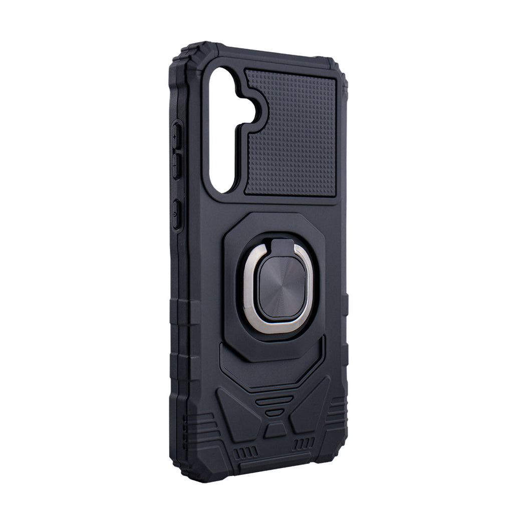 Reiko Kickstand Ring Holder TPU Shockproof Case for Samsung Galaxy A35 in Black