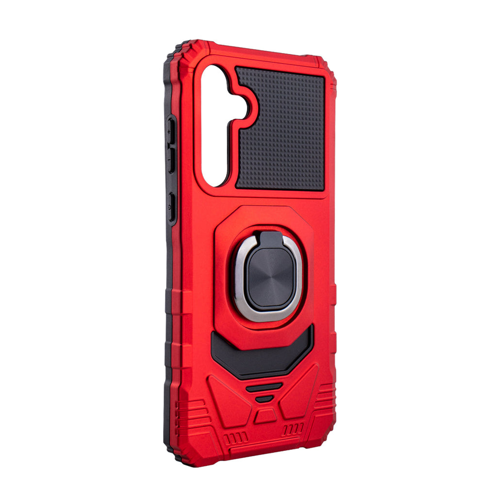 Reiko Kickstand Ring Holder TPU Shockproof Case for Samsung Galaxy A35 in Red