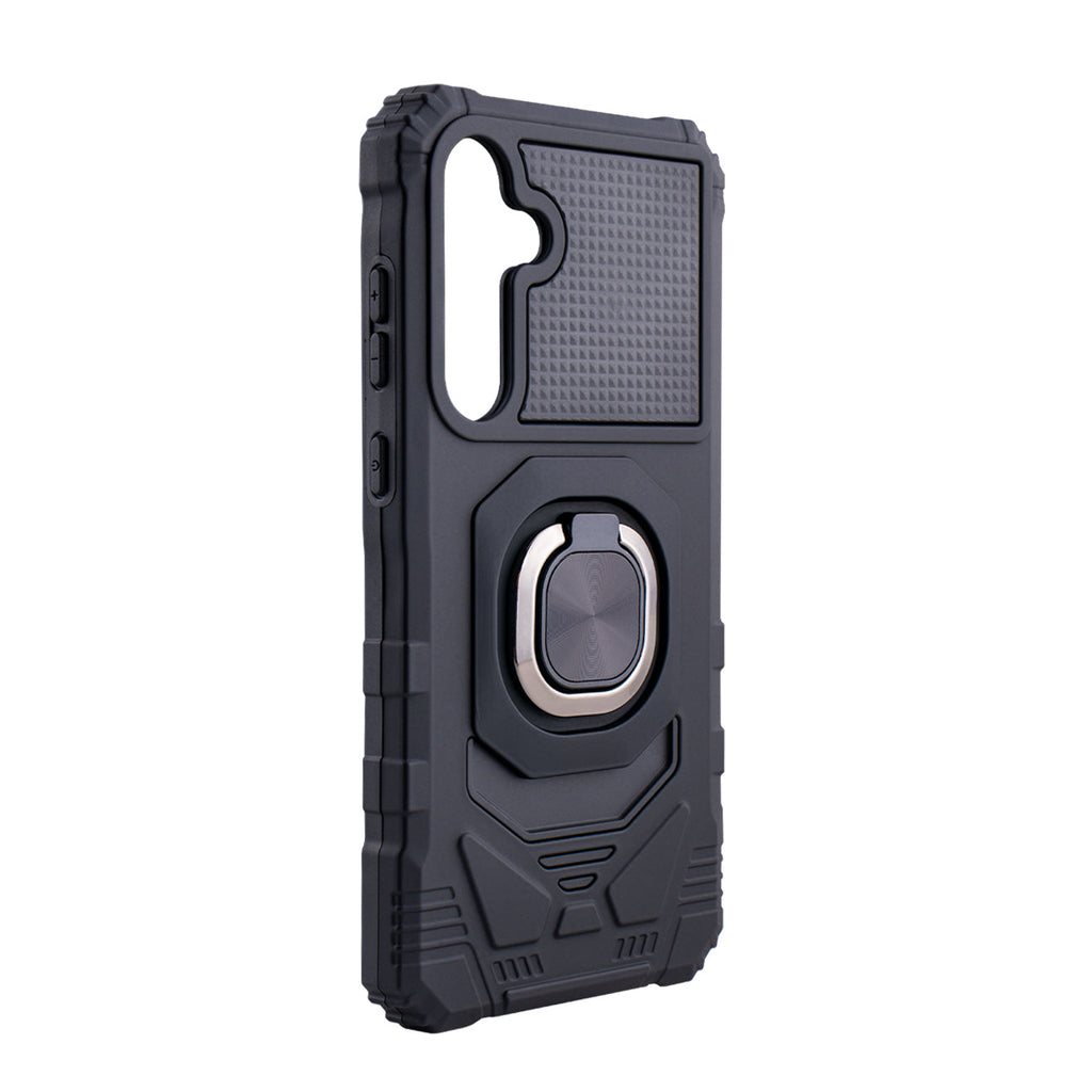 Reiko Kickstand Ring Holder TPU Shockproof Case for Samsung Galaxy A55 in Black