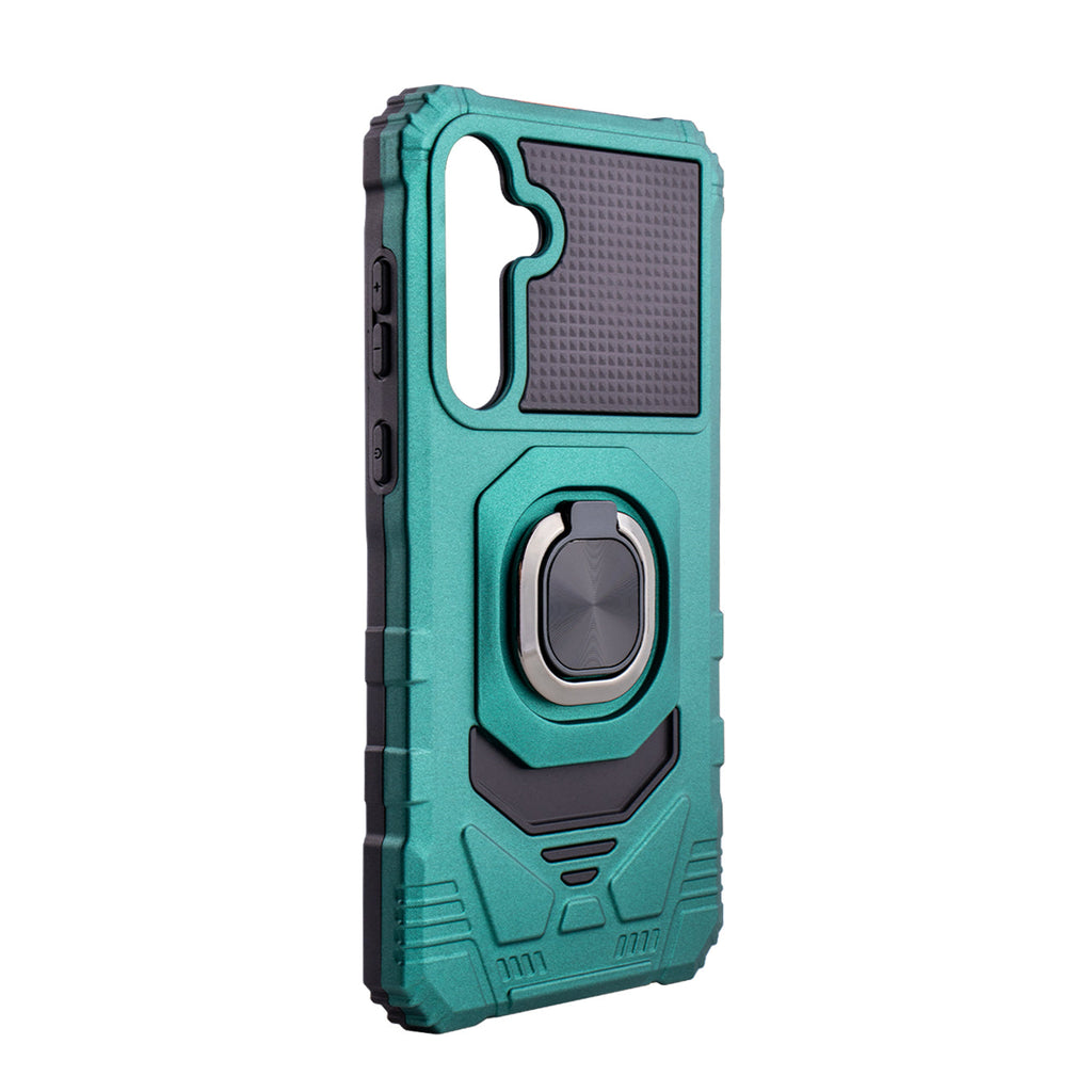 Reiko Kickstand Ring Holder TPU Shockproof Case for Samsung Galaxy A55 in Green