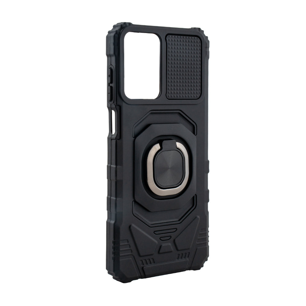 Reiko Kickstand Ring Holder TPU Shockproof Case for Motorola Moto G Play 5G (2024) in Black