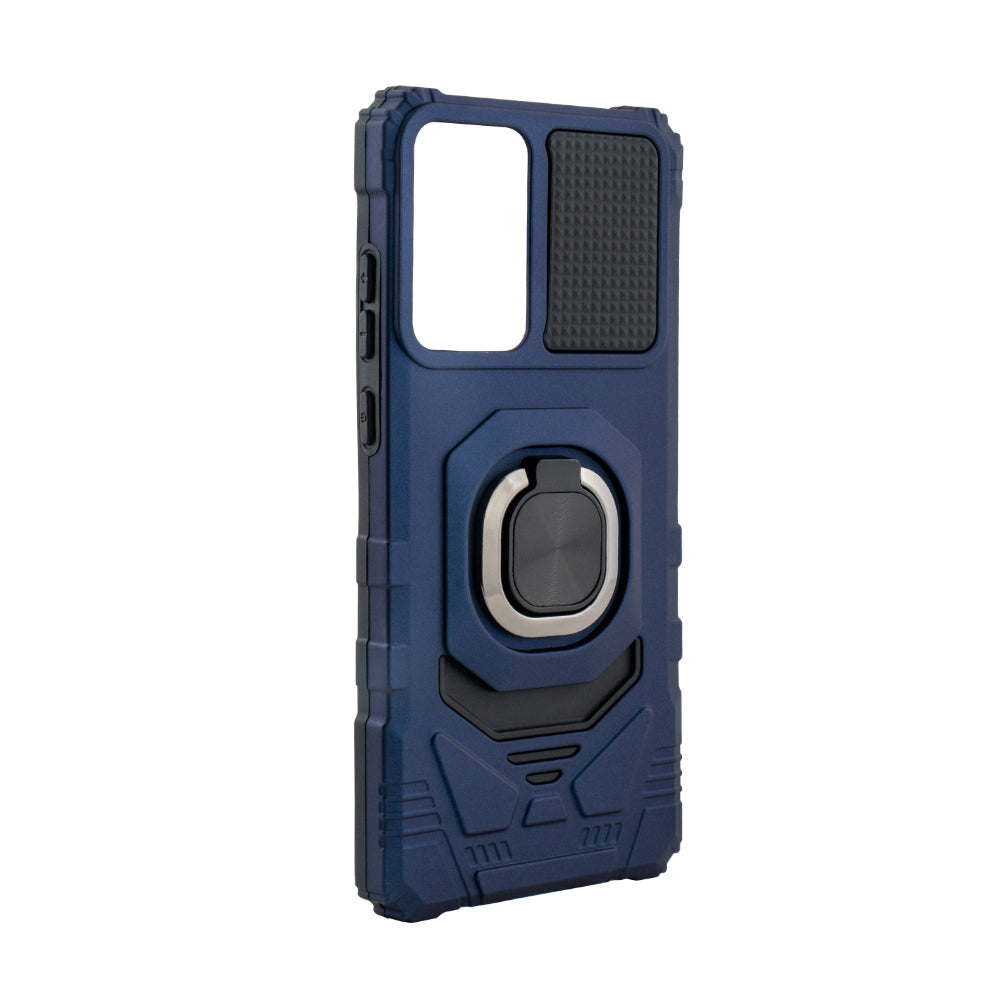Reiko Kickstand Ring Holder TPU Shockproof Case for Motorola Moto G Stylus 5G (2024) in Blue