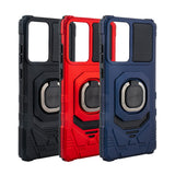 Reiko Kickstand Ring Holder TPU Shockproof Case for Motorola Moto G Stylus 5G (2024) in Bk