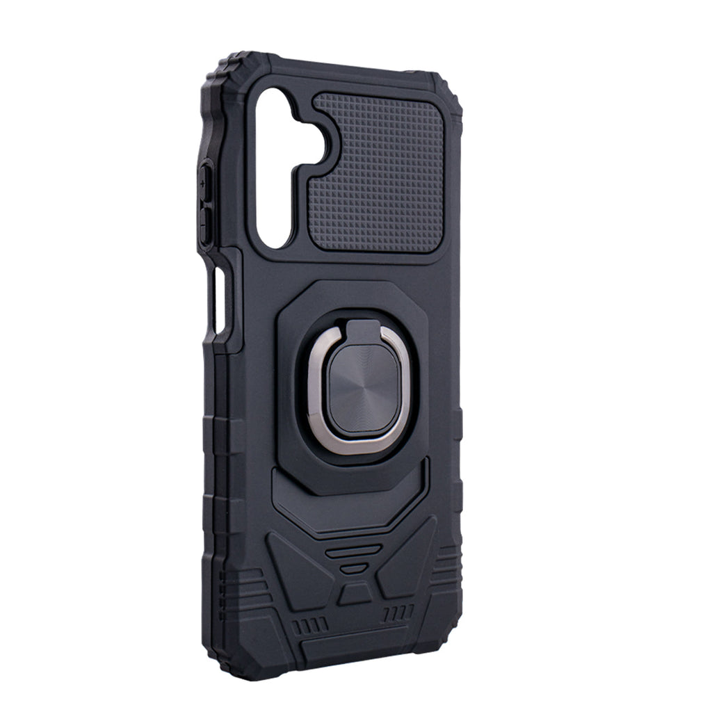 Reiko Kickstand Ring Holder TPU Shockproof Case for Samsung Galaxy A15 in Black
