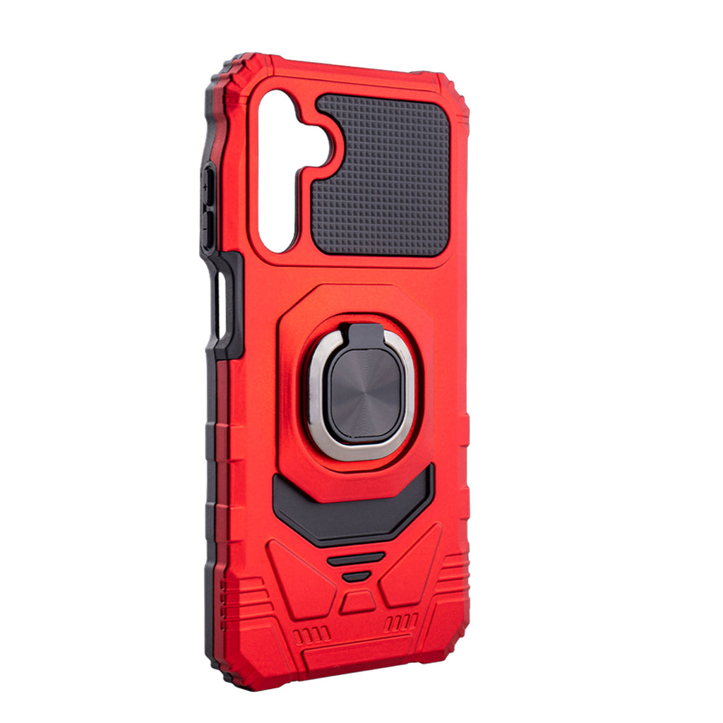 Reiko Kickstand Ring Holder TPU Shockproof Case for Samsung Galaxy A15 in Red