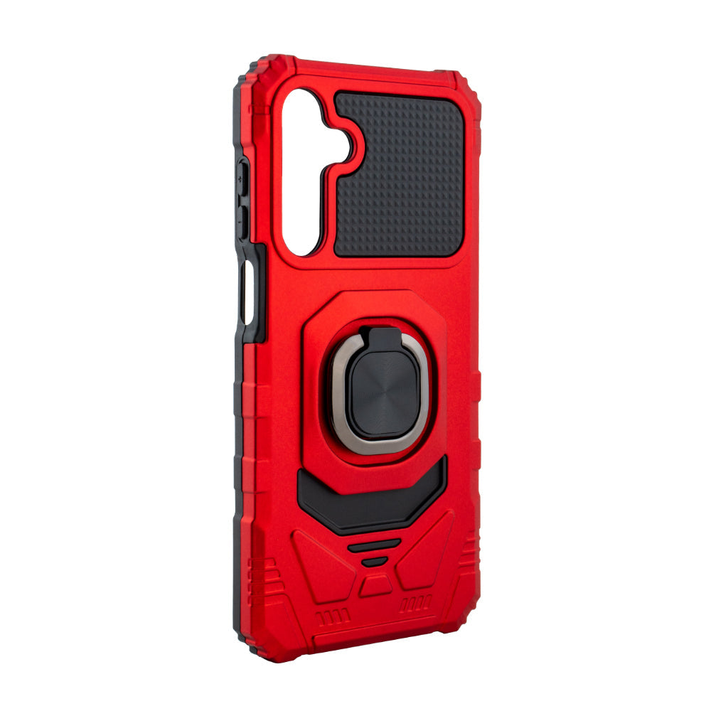 Reiko Kickstand Ring Holder TPU Shockproof Case for Samsung Galaxy A16 in Red