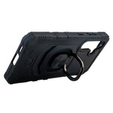 Reiko Kickstand Ring Holder TPU Shockproof Case for Samsung Galaxy S24 Fe in Black