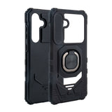 Reiko Kickstand Ring Holder TPU Shockproof Case for Samsung Galaxy S24 Fe in Black