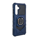 Reiko Kickstand Ring Holder TPU Shockproof Case for Samsung Galaxy S24 Fe in Blue