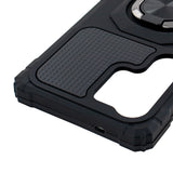 Reiko Kickstand Ring Holder TPU Shockproof Case for Samsung Galaxy S25 Ultra in Black