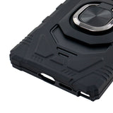 Reiko Kickstand Ring Holder TPU Shockproof Case for Samsung Galaxy S25 Ultra in Black