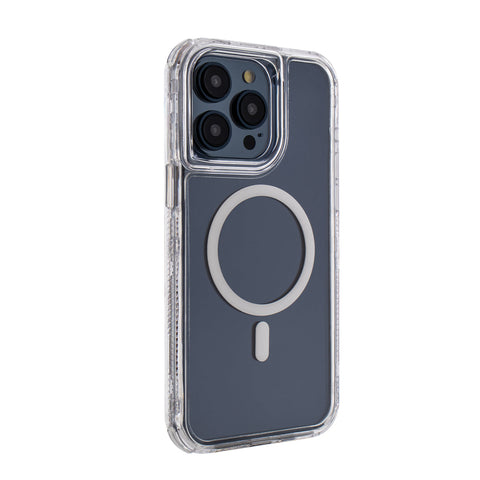 Reiko Heavy Duty Transparent 3-in-1 Hybrid Shockproof Anti-Fall Protective Magnetic Case for iPhone 15  Pro Max in Clear