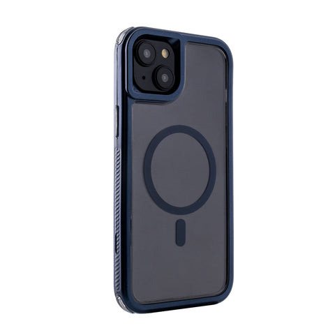 Reiko Heavy Duty 3-in-1 Hybrid Shockproof Anti-Fall Protective Magnetic Case for iPhone 15 Plus in Blue
