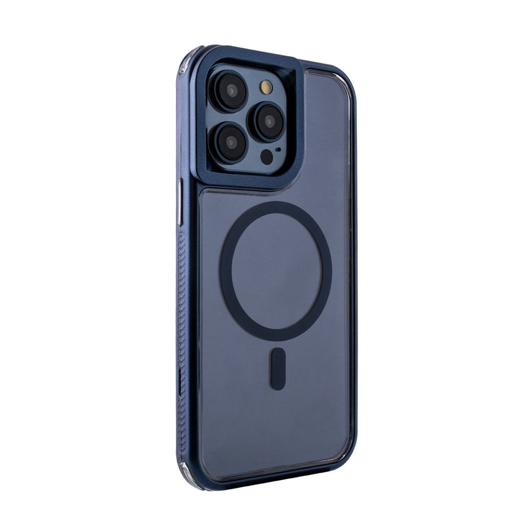 Reiko Heavy Duty 3-in-1 Hybrid Shockproof Anti-Fall Protective Magnetic Case for iPhone 15  Pro Max in Blue