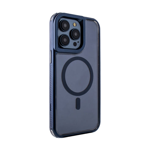 Reiko Heavy Duty 3-in-1 Hybrid Shockproof Anti-Fall Protective Magnetic Case for iPhone 15  Pro Max in Blue
