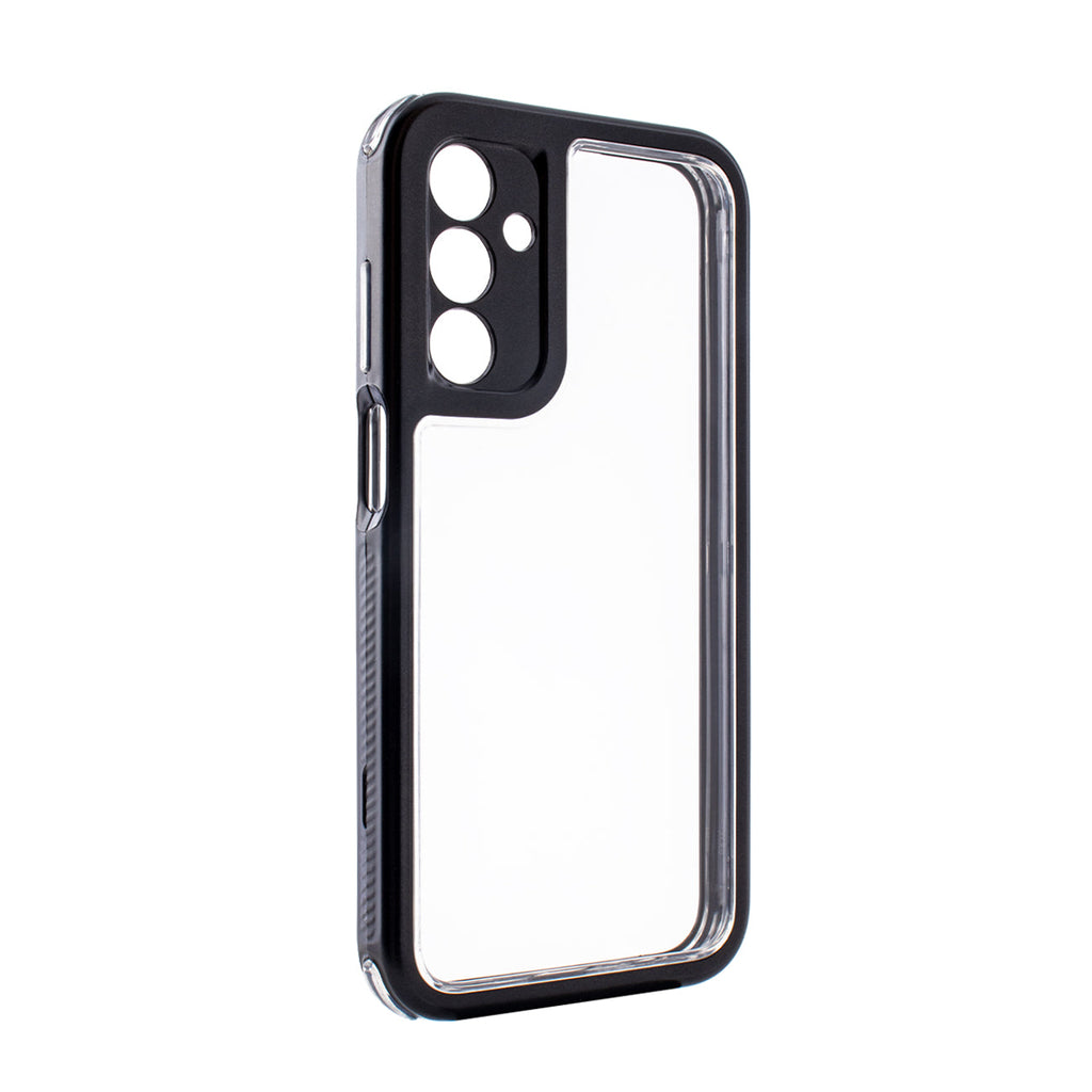 Reiko Heavy Duty Transparent Shockproof Protection 3-in-1 Hybrid Protective Case for Galaxy A15 5G in Black