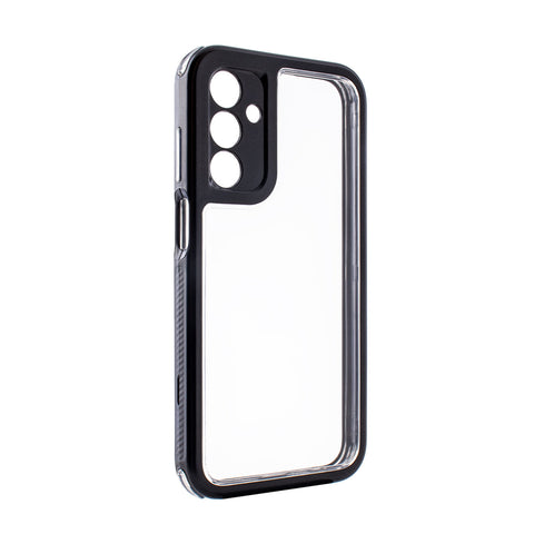 Reiko Heavy Duty Transparent Shockproof Protection 3-in-1 Hybrid Protective Case for Galaxy A15 5G in Black