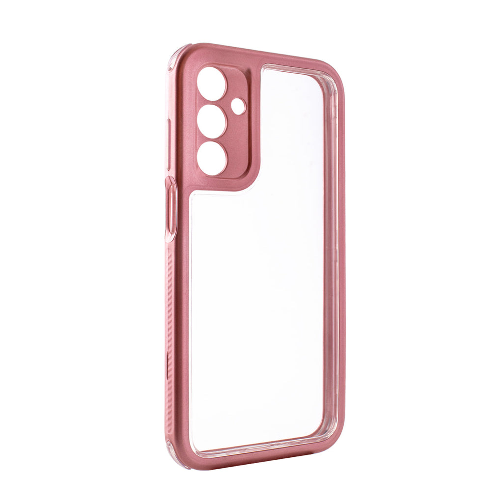 Reiko Heavy Duty Transparent Shockproof Protection 3-in-1 Hybrid Protective Case for Galaxy A15 5G in Pink