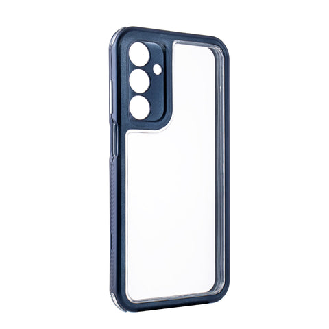 Reiko Heavy Duty Transparent Shockproof Protection 3-in-1 Hybrid Protective Case for Galaxy A25 5G in Blue