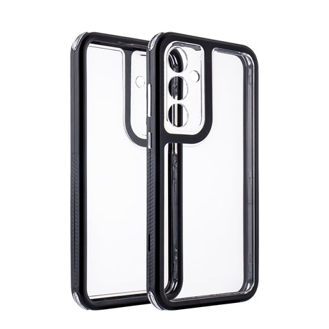Reiko Heavy Duty Transparent Shockproof Protection 3-in-1 Hybrid Protective Case for Galaxy A35 5G in Black