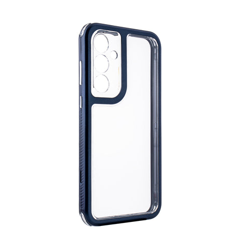 Reiko Heavy Duty Transparent Shockproof Protection 3-in-1 Hybrid Protective Case for Galaxy A35 5G in Blue