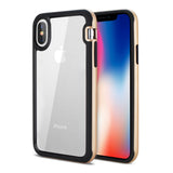 Reiko iPhone X/iPhone XS Hard Transparent Plastic TPU Case in Clear Gold | MaxStrata