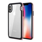 Reiko iPhone X/iPhone XS Hard Transparent Plastic TPU Case in Clear Rose Gold | MaxStrata