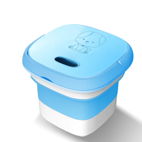 Reiko Semi-Automatic Folding Mini Portable Washing Machine, Portable Mini Turbo in Blue | MaxStrata