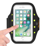 Reiko Running Sports Armband for iPhone 7/ 6/ 6S or 5 Inches Device with LED in Black (5X5 Inches) | MaxStrata