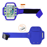 Reiko Running Sports Armband for iPhone 7 Plus/ 6S Plus or 5.5 Inches Device with LED in Blue (5.5X5.5 Inches) | MaxStrata