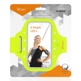 Reiko Running Sports Armband for iPhone 7 Plus/ 6S Plus or 5.5 Inches Device with LED in Green (5.5X5.5 Inches) | MaxStrata