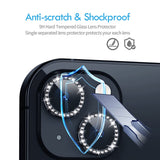 Reiko Diamond Camera Lens Protector, Diamond Tempered Glass Camera Cover Screen Protector for iPhone 14 / iPhone 14 Plus | MaxStrata