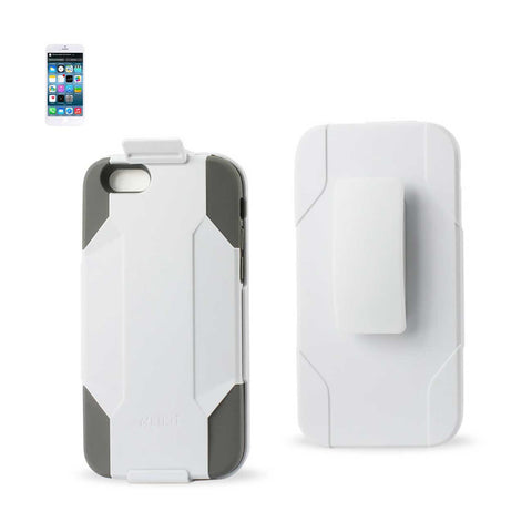 Reiko iPhone 6S/ 6 3-in-1 Hybrid Heavy Duty Holster Combo Case in Gray White | MaxStrata