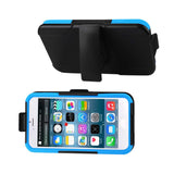 Reiko iPhone 6 Plus 3-in-1 Hybrid Heavy Duty Holster Combo Case in Navy Black | MaxStrata