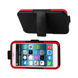 Reiko iPhone 6 Plus 3-in-1 Hybrid Heavy Duty Holster Combo Case in Red Black | MaxStrata