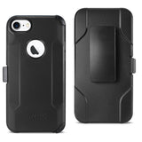 Reiko iPhone 7/8/SE2 3-in-1 Hybrid Heavy Duty Holster Combo Case in Black | MaxStrata
