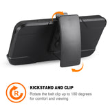 Reiko iPhone 7/8/SE2 3-in-1 Hybrid Heavy Duty Holster Combo Case in Black | MaxStrata