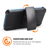Reiko iPhone 7/8/SE2 3-in-1 Hybrid Heavy Duty Holster Combo Case in Navy | MaxStrata