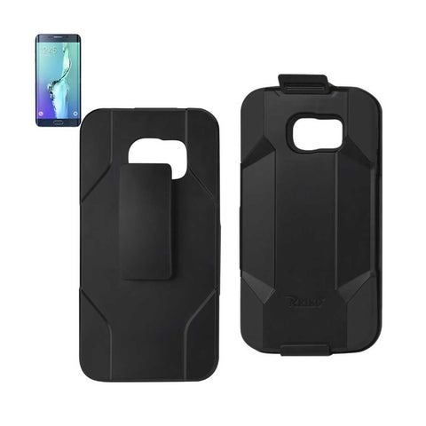 Reiko Samsung Galaxy S6 Edge Plus 3-in-1 Hybrid Heavy Duty Holster Combo Case in Black | MaxStrata